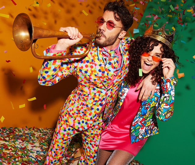 Couple partying wearing OppoSuits outfit