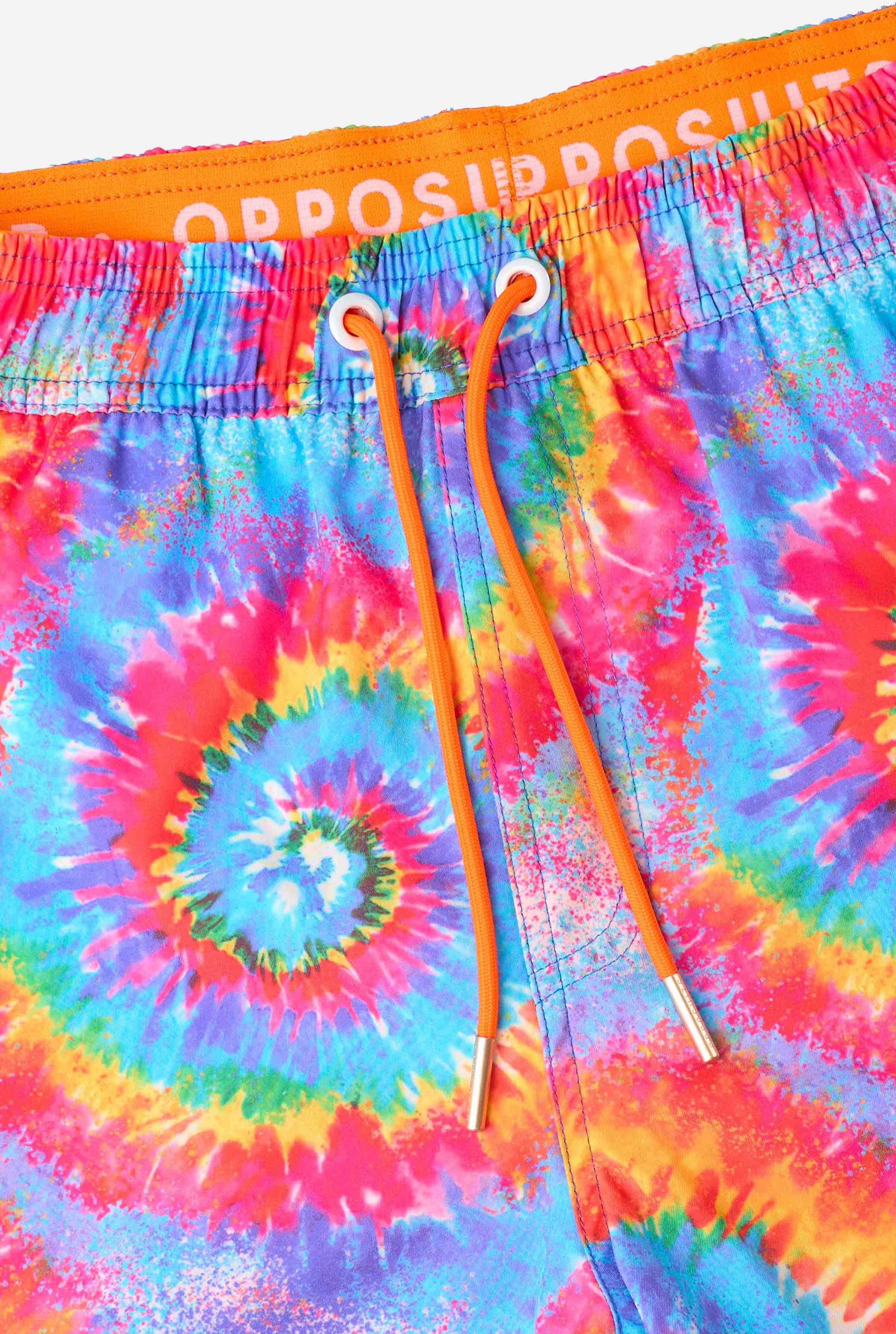 【新品】Tie-Dye Pattern Zip Shorts white XL Tie-Dye Pattern Zip Shorts white XL（Zip up pocket Bermuda