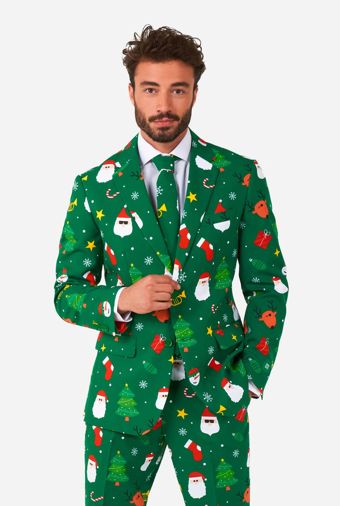 Discover 233+ green christmas suit latest