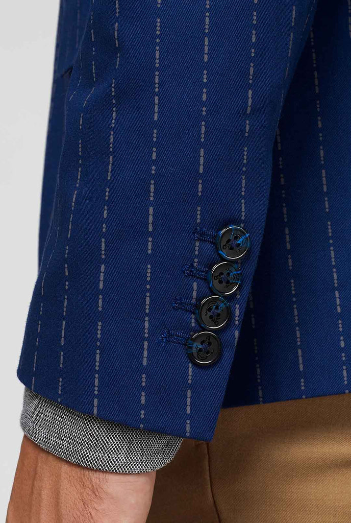 Navy blue captain style pinstripe casual blazer