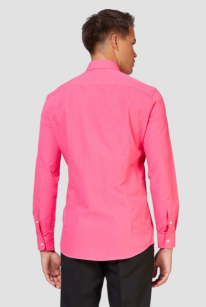 Man wearing pink dress shirt