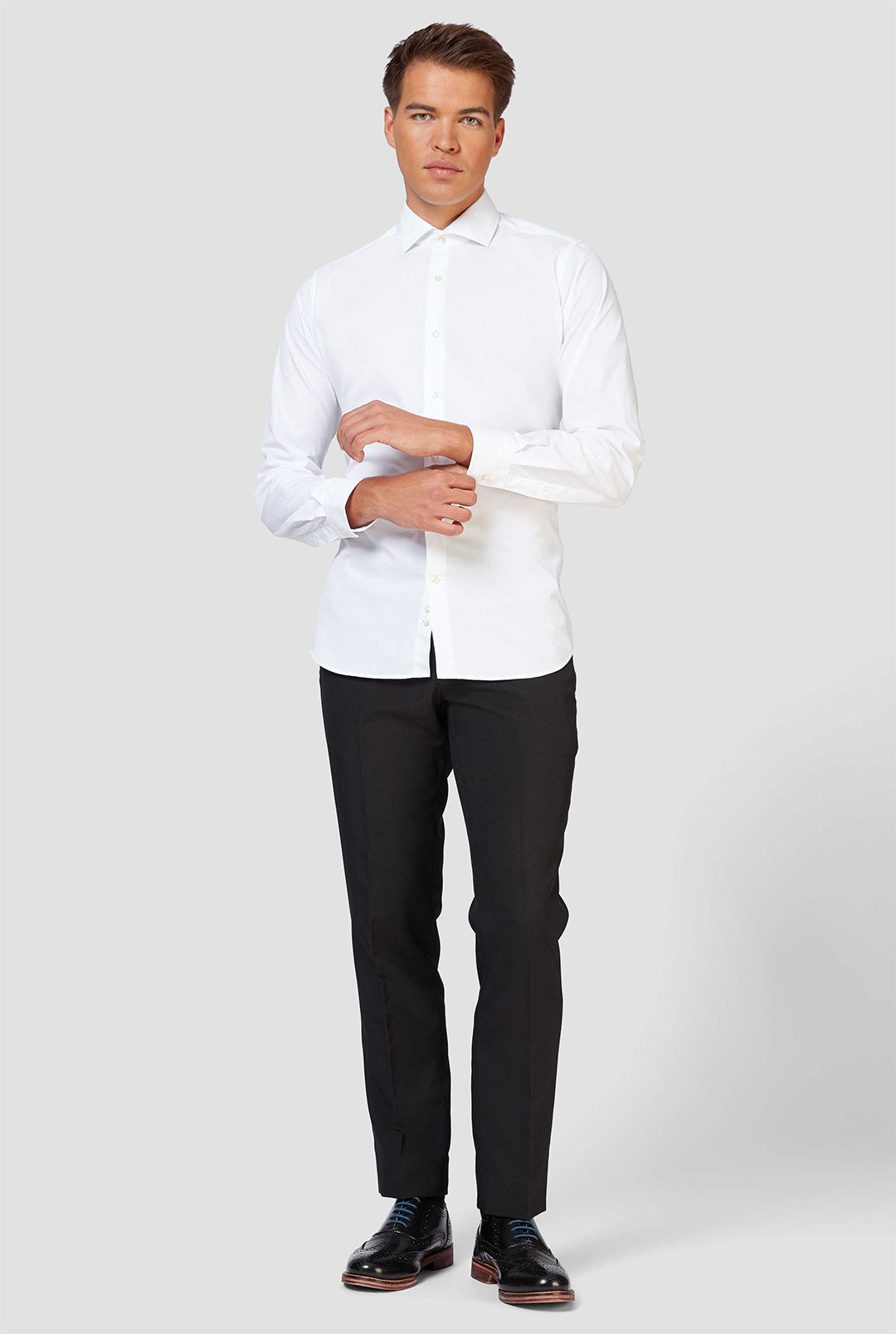 Men''s White Solid Formal Shirt at Rs 1139.40