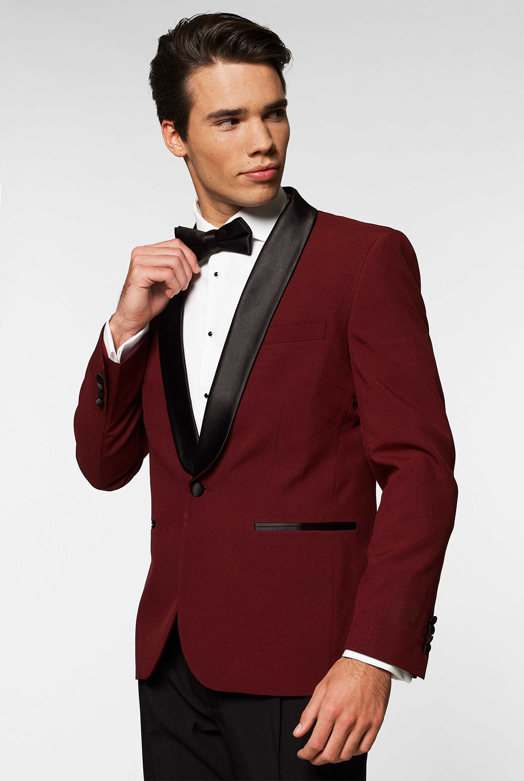Men's Burgundy Three Piece Suit